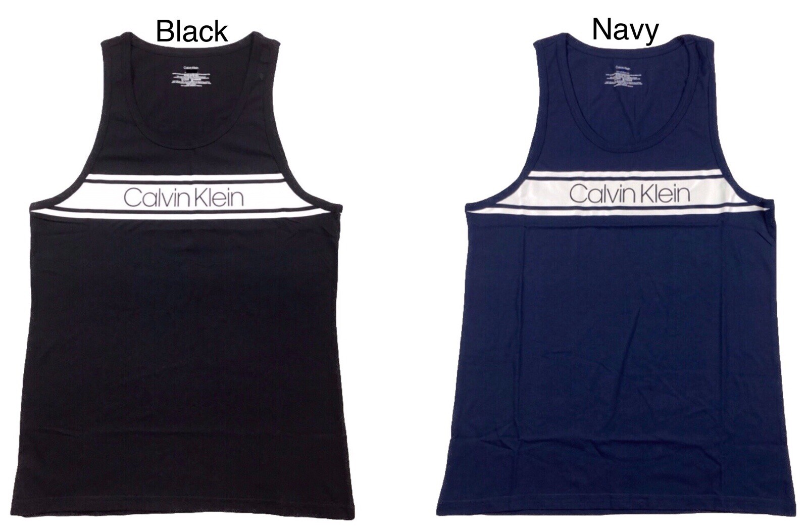 Calvin Klein Mens Vibration Tank Top Shirt Black or Navy/Blue M or L Sleeveless