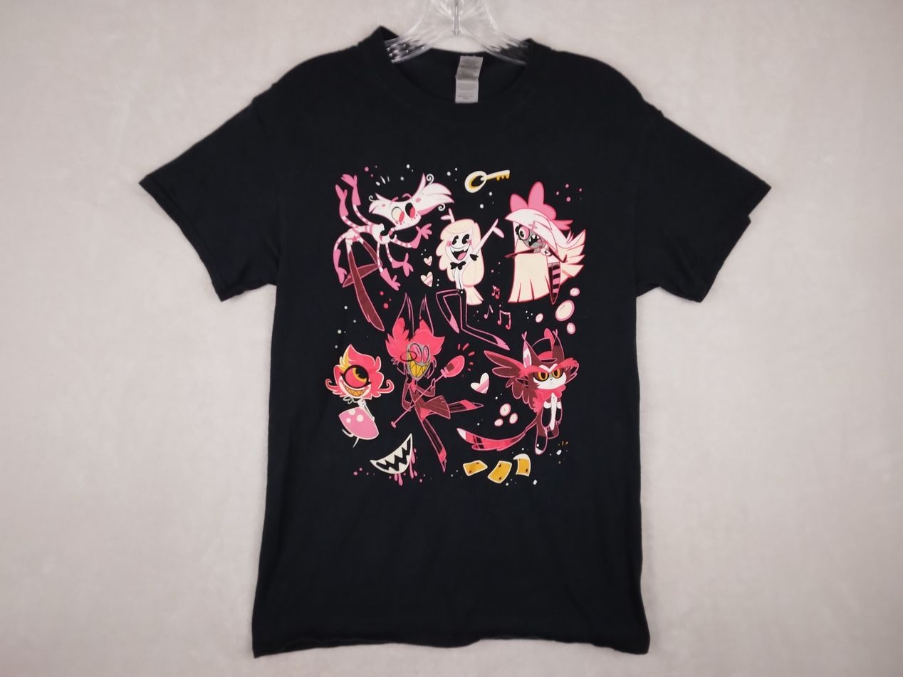 Hazbin Hotel Gildan Men&rsquo;s Small Black Graphic Cartoon Cotton T-Shirt