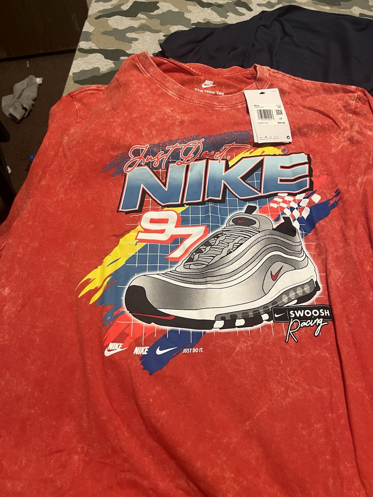 Nike Air Max97 Swoosh Racing Tie Dye Shirt Men’s Size 2XL (DR8000-657) NWT