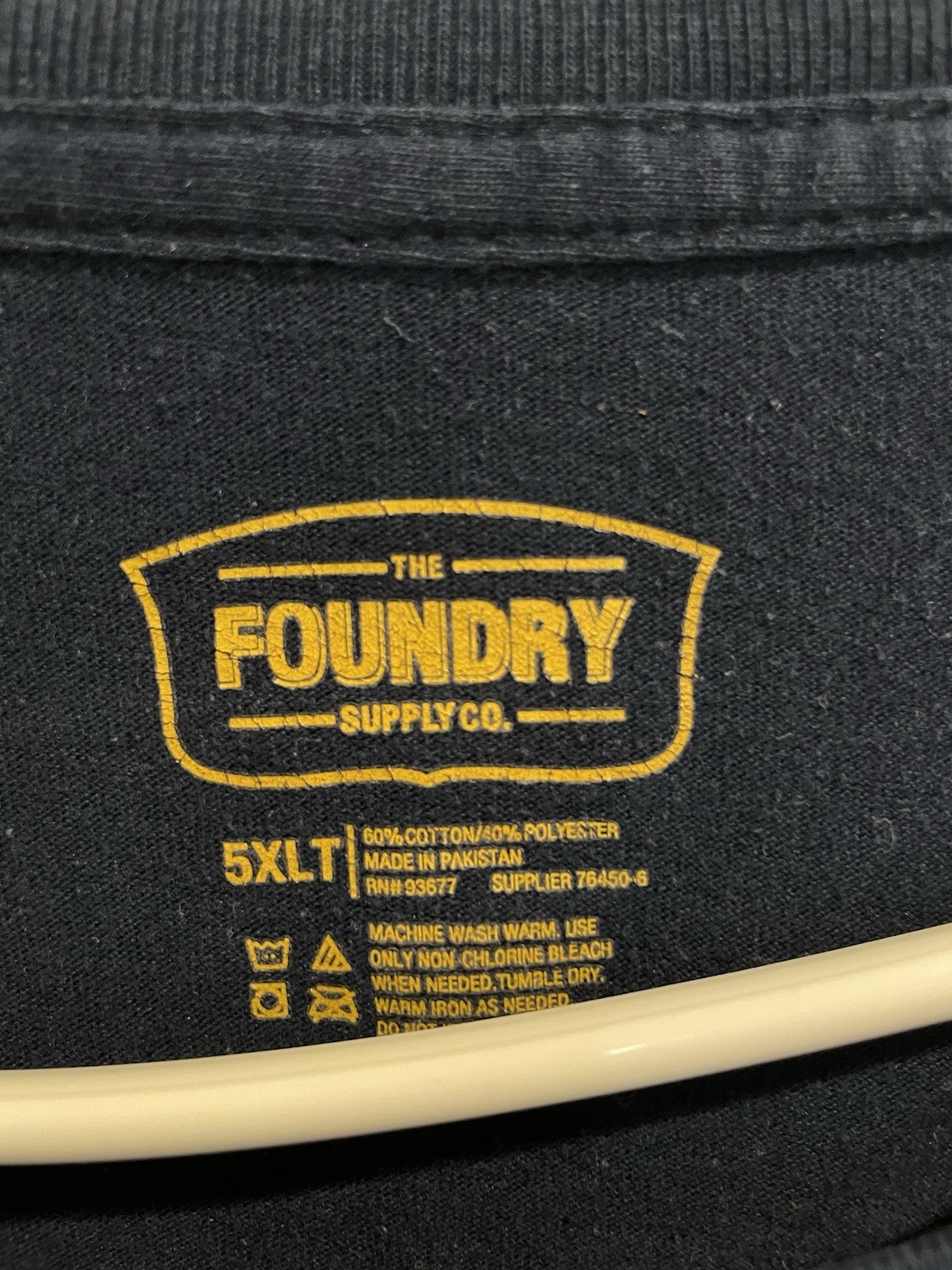 The Foundry Supply Co Men Shirt 5XLT Big Tall Crew Neck Short Sleeve Navy Blue