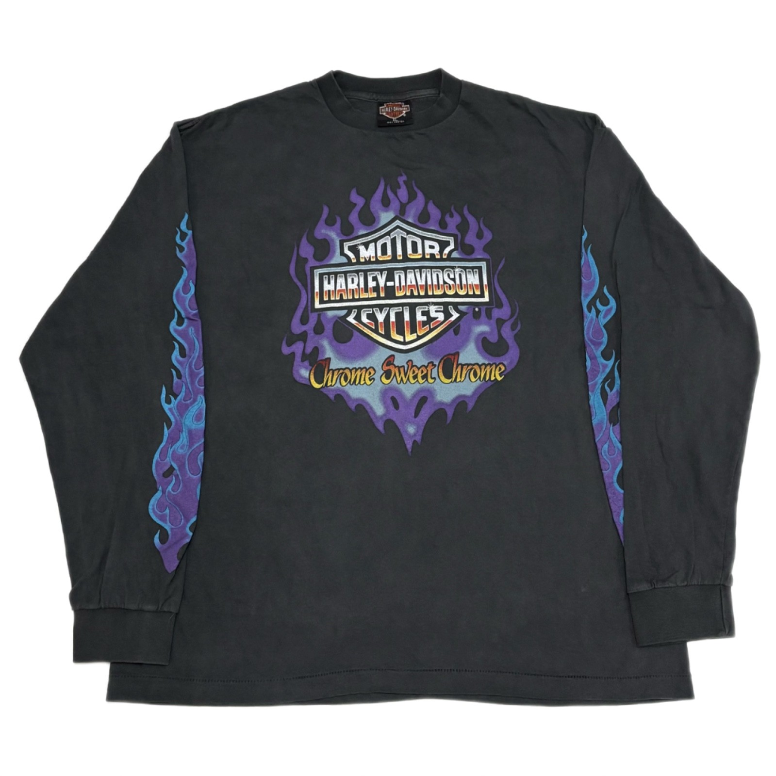 Harley Davidson Chrome Sweet Chrome Vintage Longsleeve Flame XL T-Shirt REPRINT