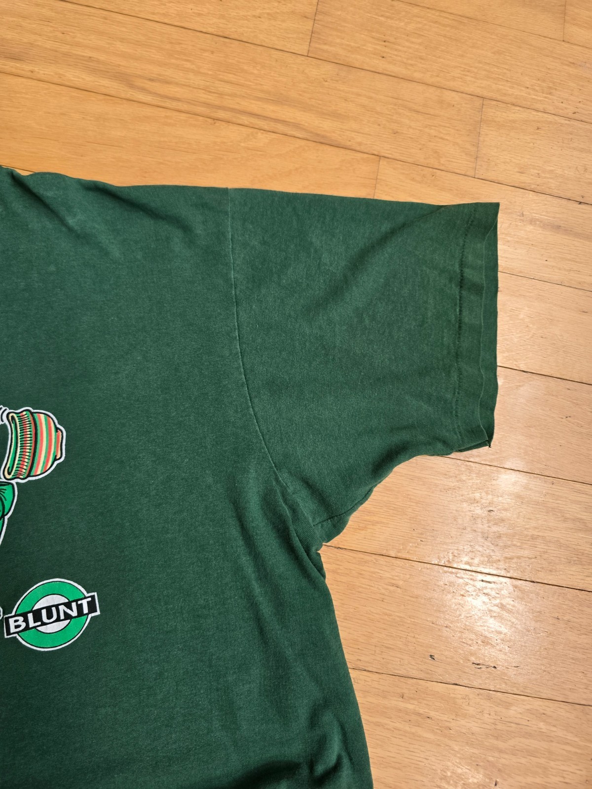 vintage 90&rsquo;s | Blunt Skate hunter green graphic print single stitch boxy t-shirt