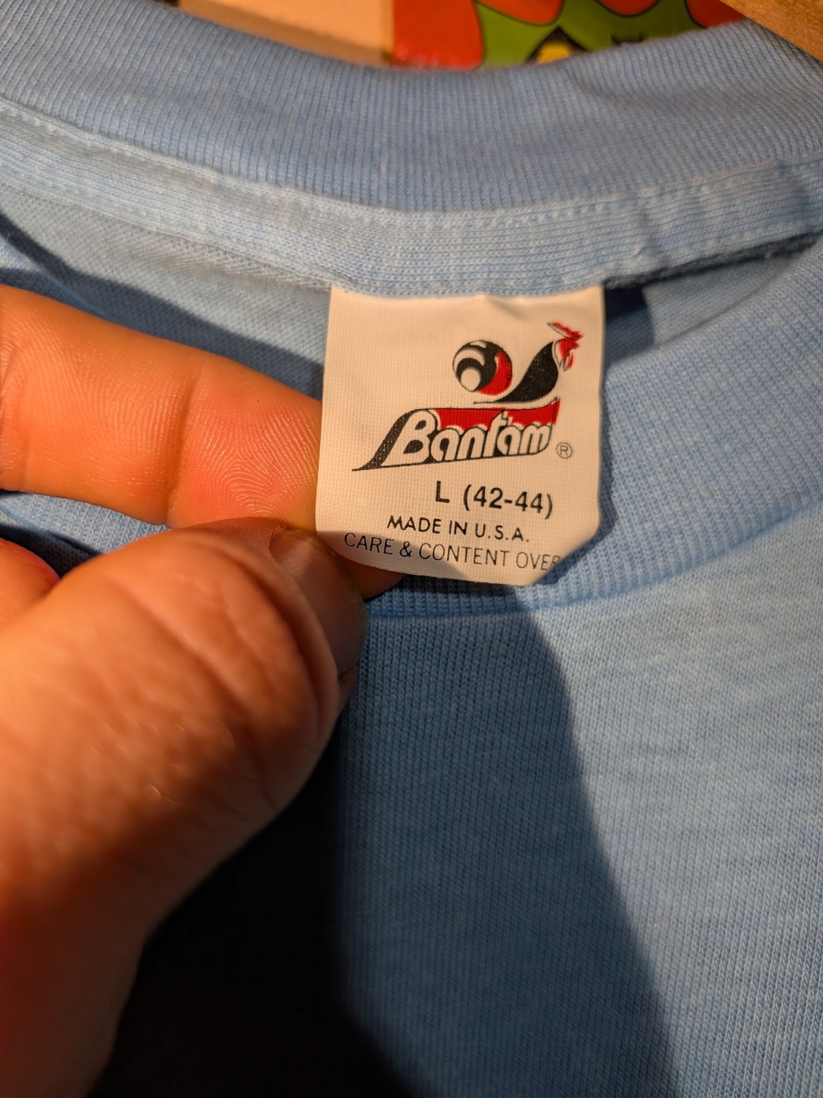 Vintage 80s Blue Bantam &lsquo;Inhognito&rsquo; Humor Shirt Size Large Made In USA