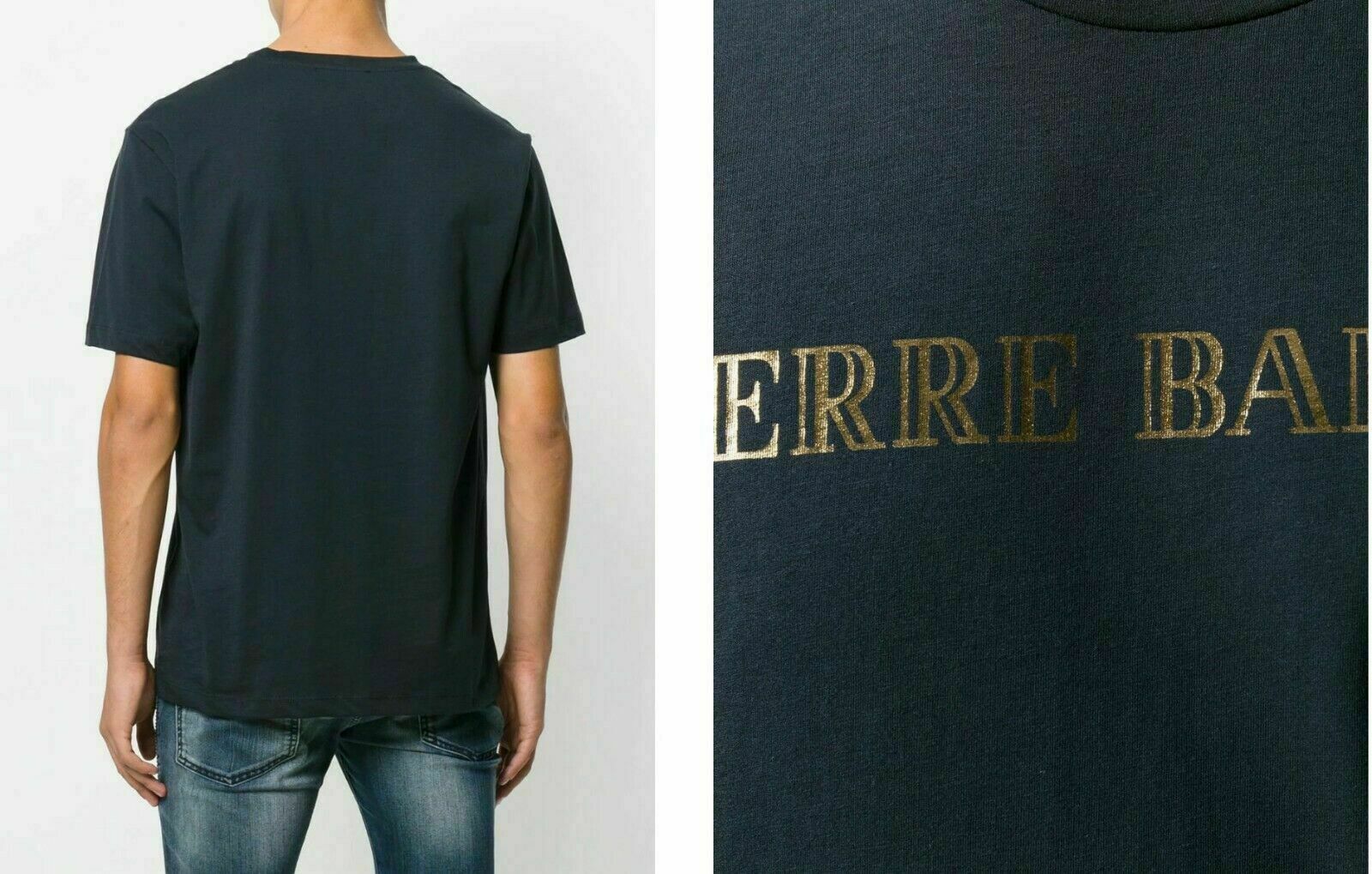 Pierre Balmain Mens Iconic Top Logoshirt Gold Logo Shirt Kurzarm T-Shirt 48 M