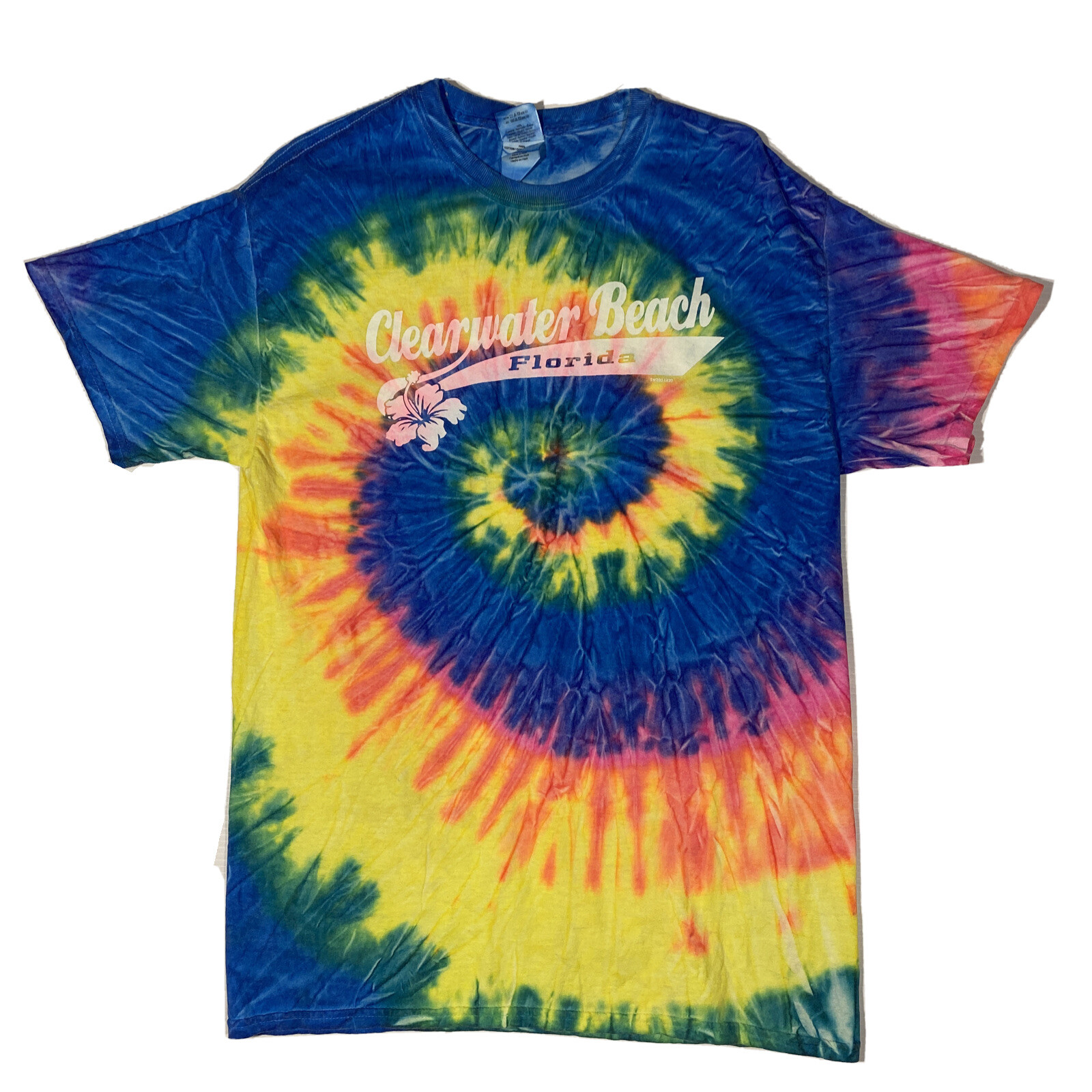 Gildan Clearwater Beach Florida Fluro Tye Dye Medium