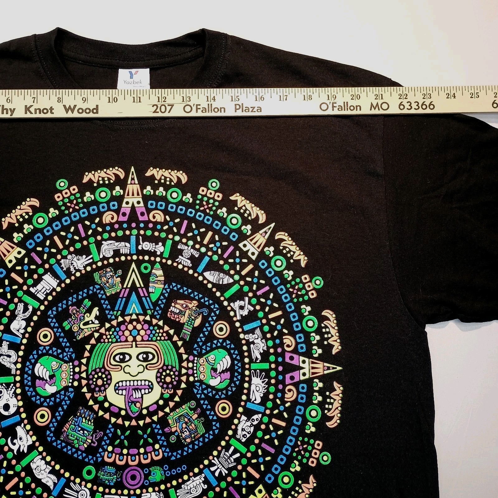 Yazbek Graphic Aztec Calendar Tee Shirt Puerto Vallarta Mexico Men’s Size XL