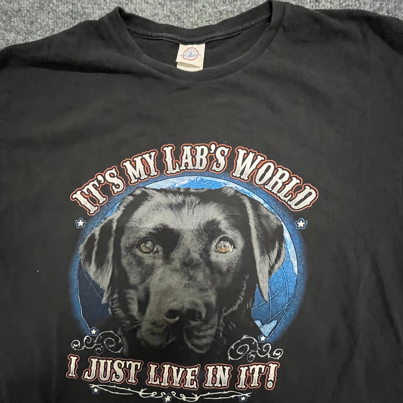 Delta Pro Weight T-Shirt Mens Size XL Black It&rsquo;s My Lab&rsquo;s World Dog Graphic Tee