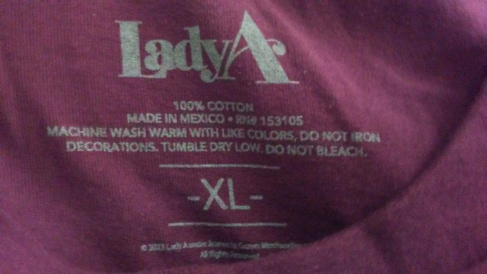 Lady Antebellum Burgundy Country Music Request Line XL Tour Shirt T-Shirt NWOT