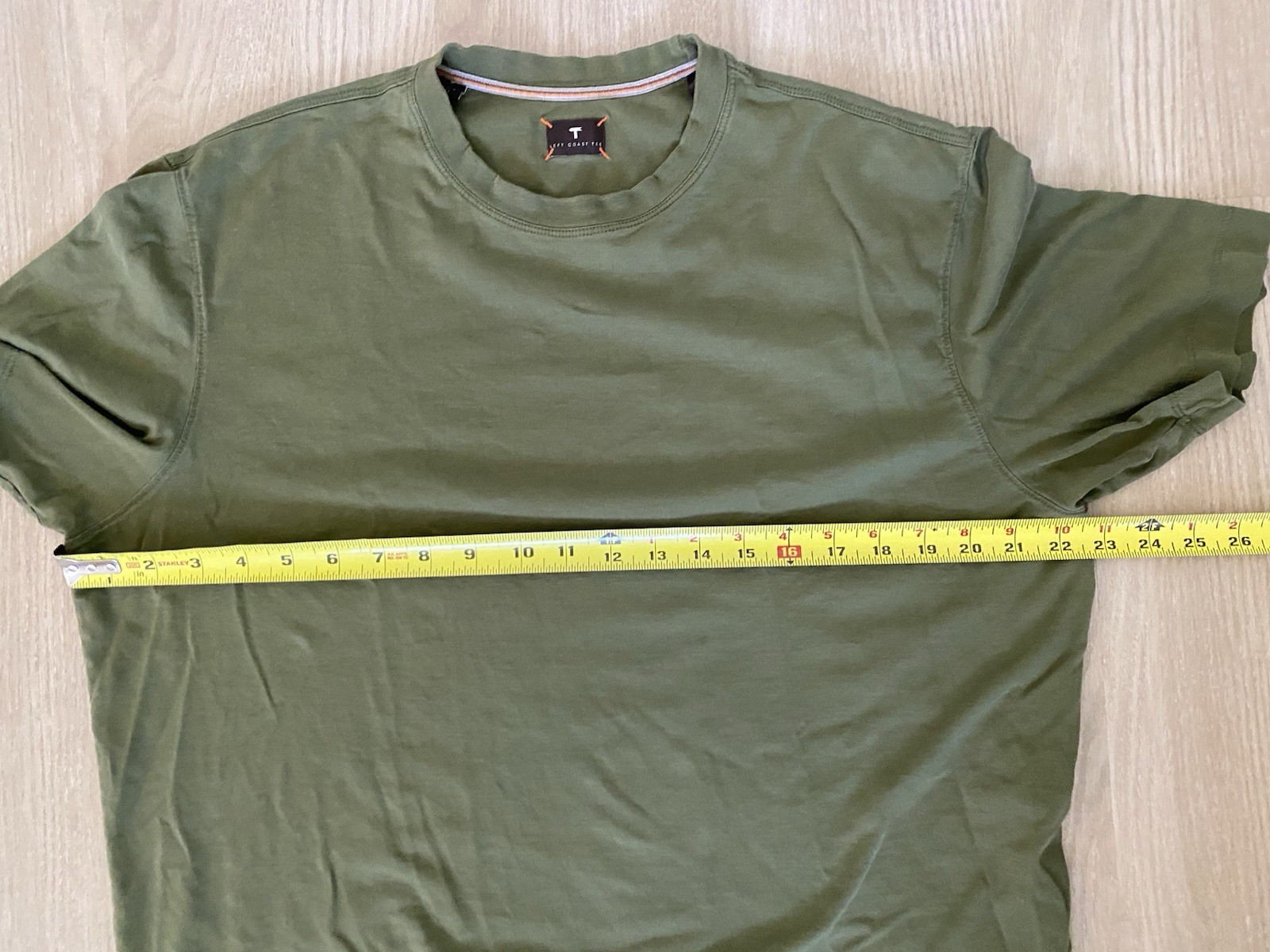 Left Coast Tee M11 Mens Green Classic Preppy Casual Pima Cotton T Shirt Sz Large