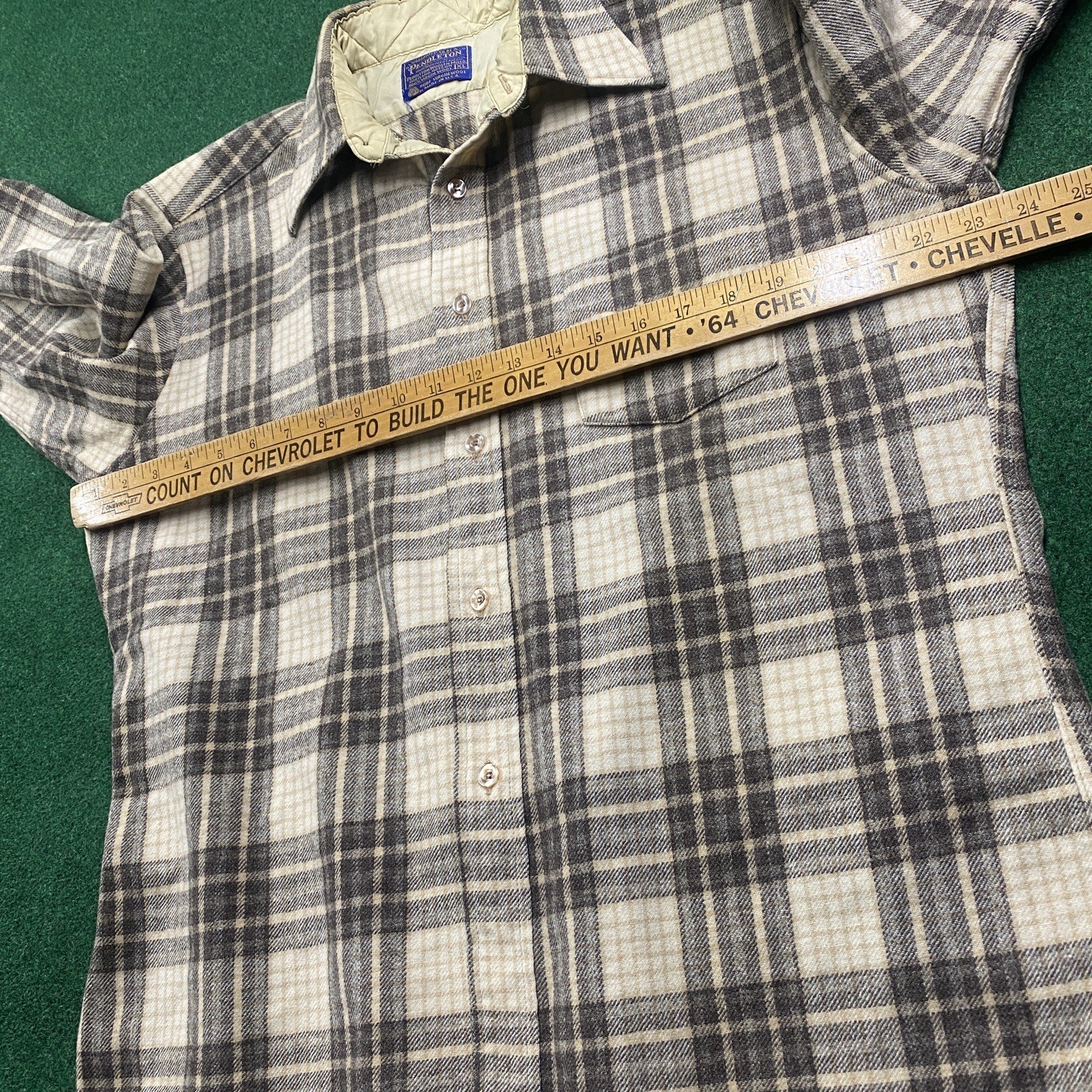 Vintage Pendleton Board Shirt Flannel Mens XL Brown 70S Wool Plaid USA MADE