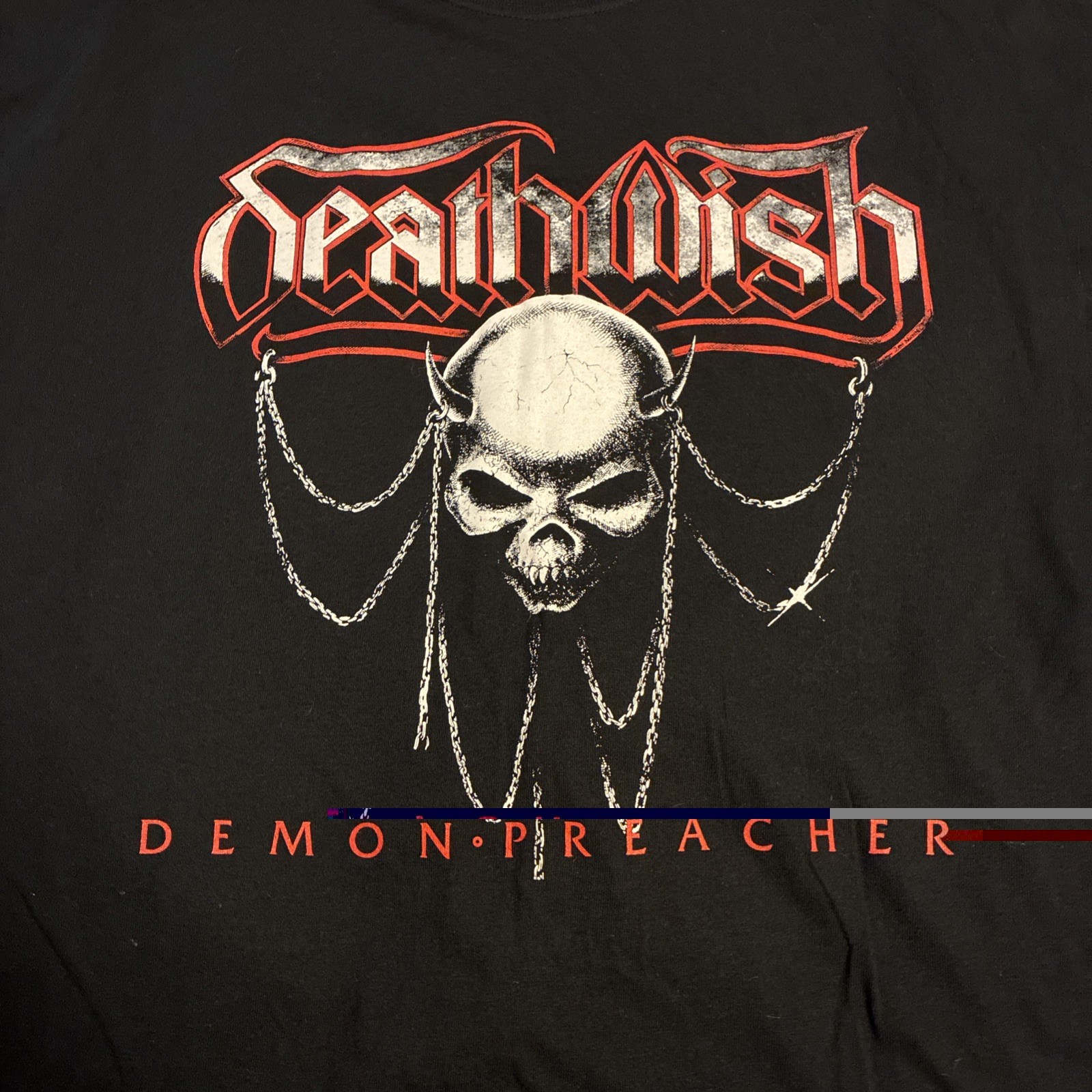 Deathwish Demon Preacher Graphic T-Shirt (Unisex XL/Black) Thrash Metal Band