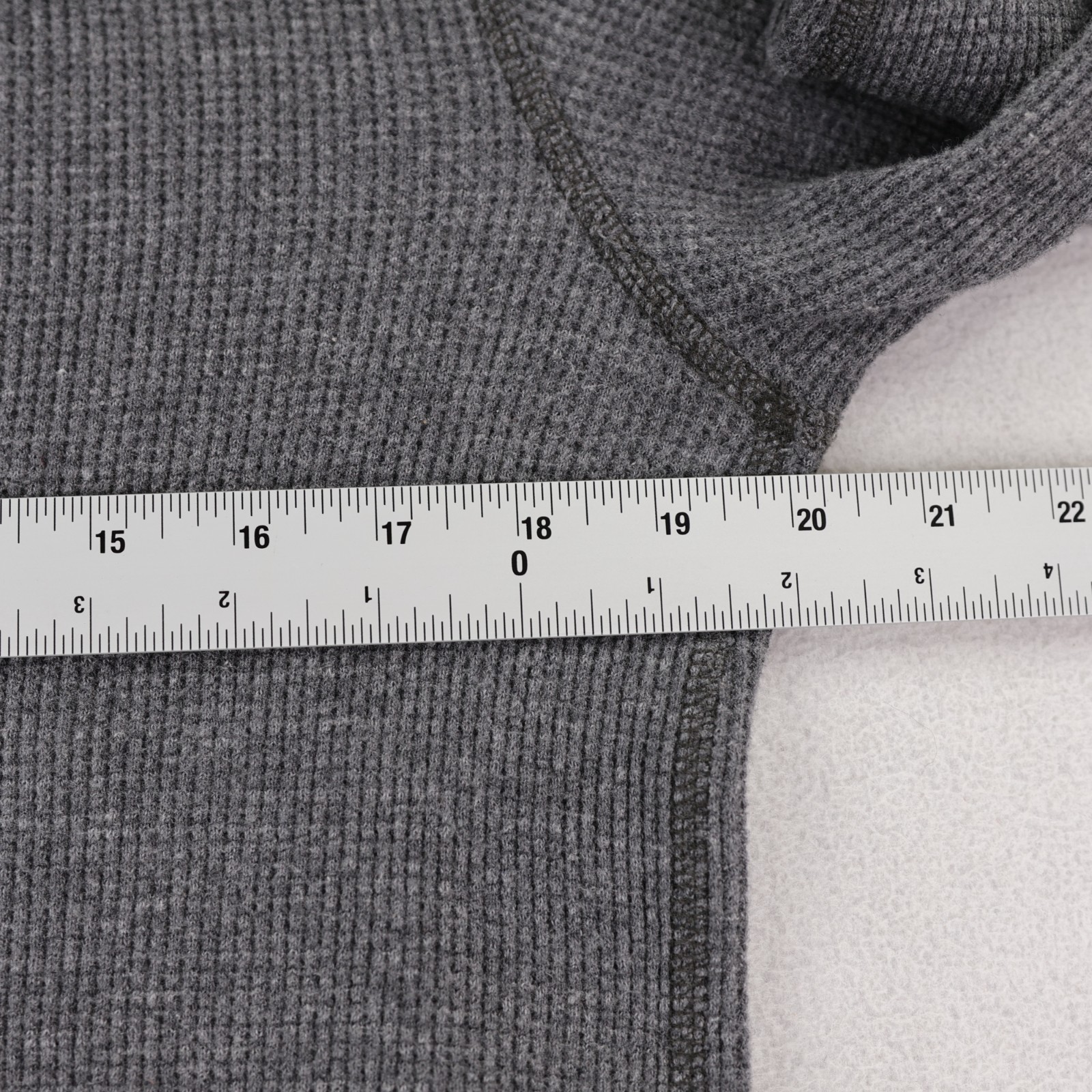Wallace & Barnes Waffle Henley Shirt Men&rsquo;s Medium Tall Gray Thermal Long Sleeve