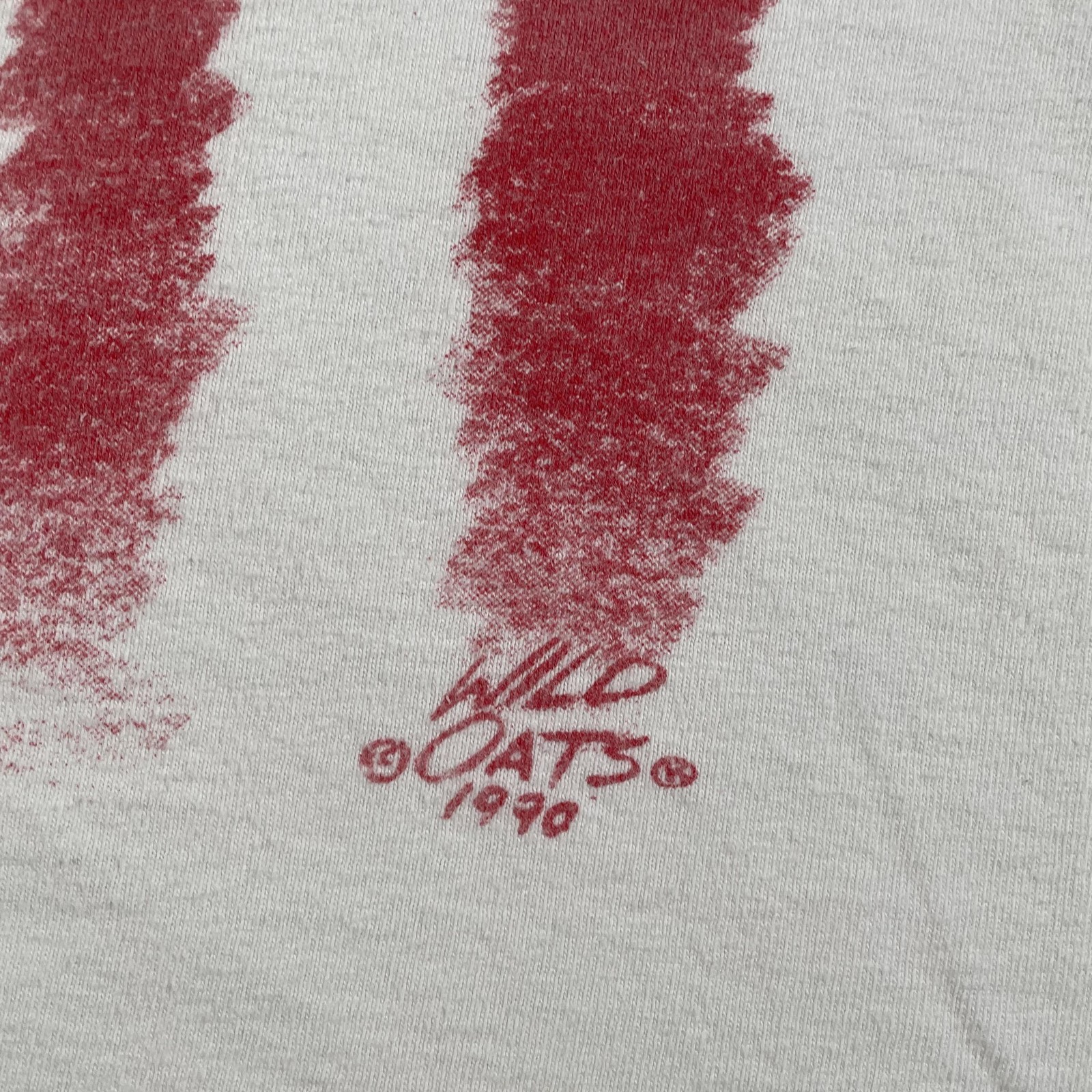Vintage American Flag Graphic Shirt Mens XL White Stedman Wild Oats 1990s USA