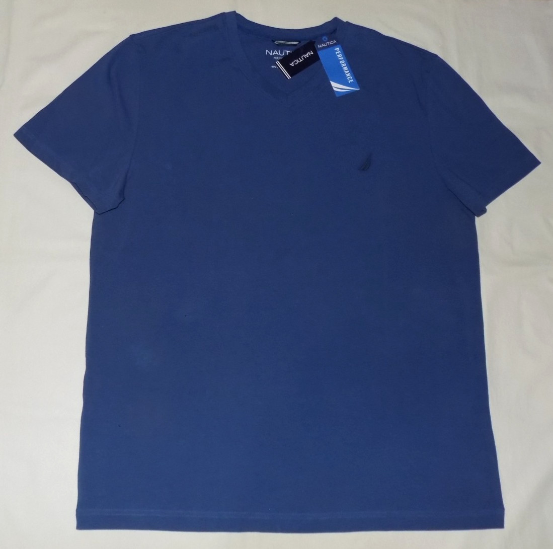 Nautica Men&rsquo;s Active Stretch Performance V-Neck T-Shirts Undrcurent XL New