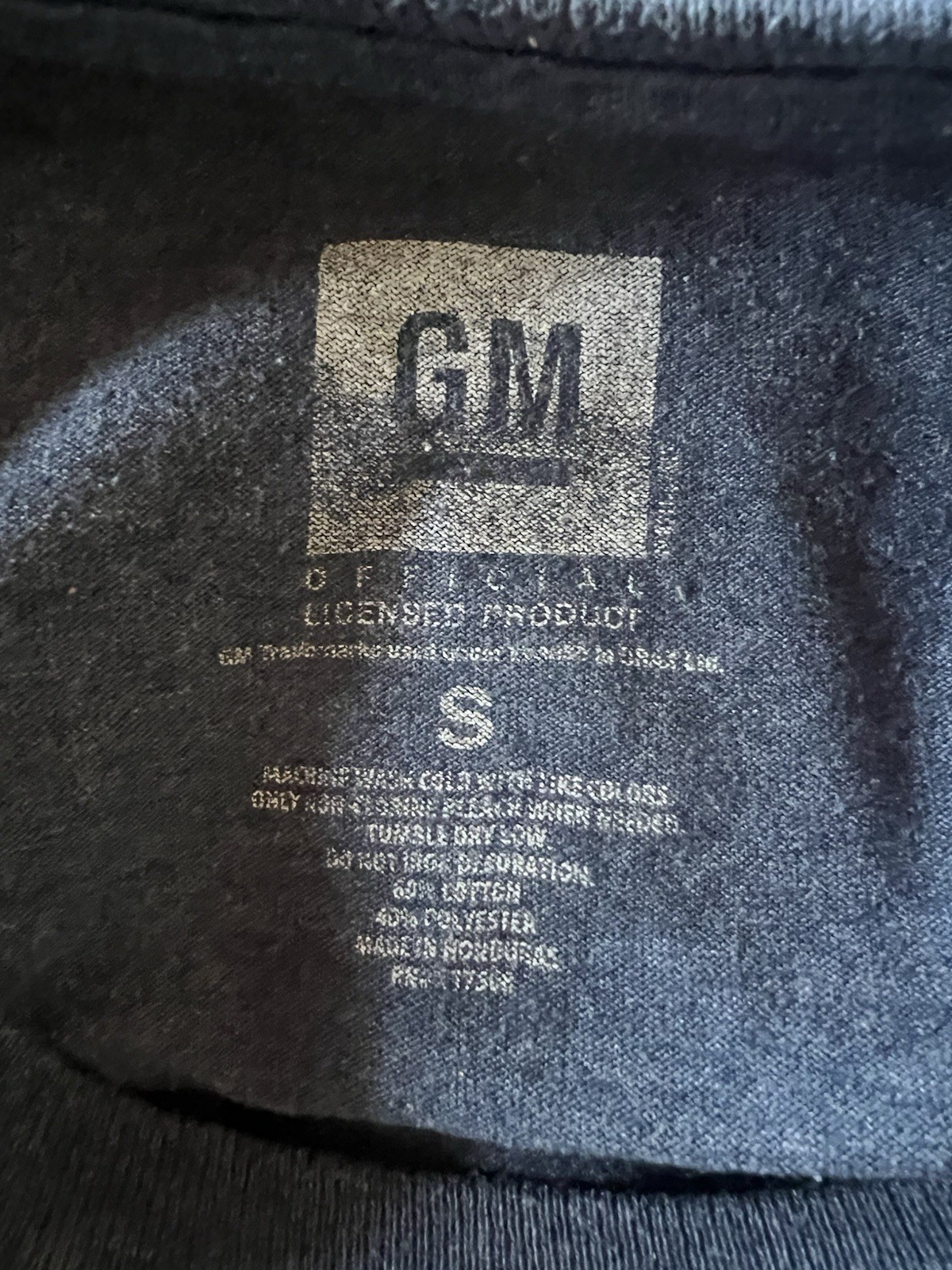 GM General Motors Men&rsquo;s Licensed Official Chevrolet Parts Logo T-Shirt Sz SMALL