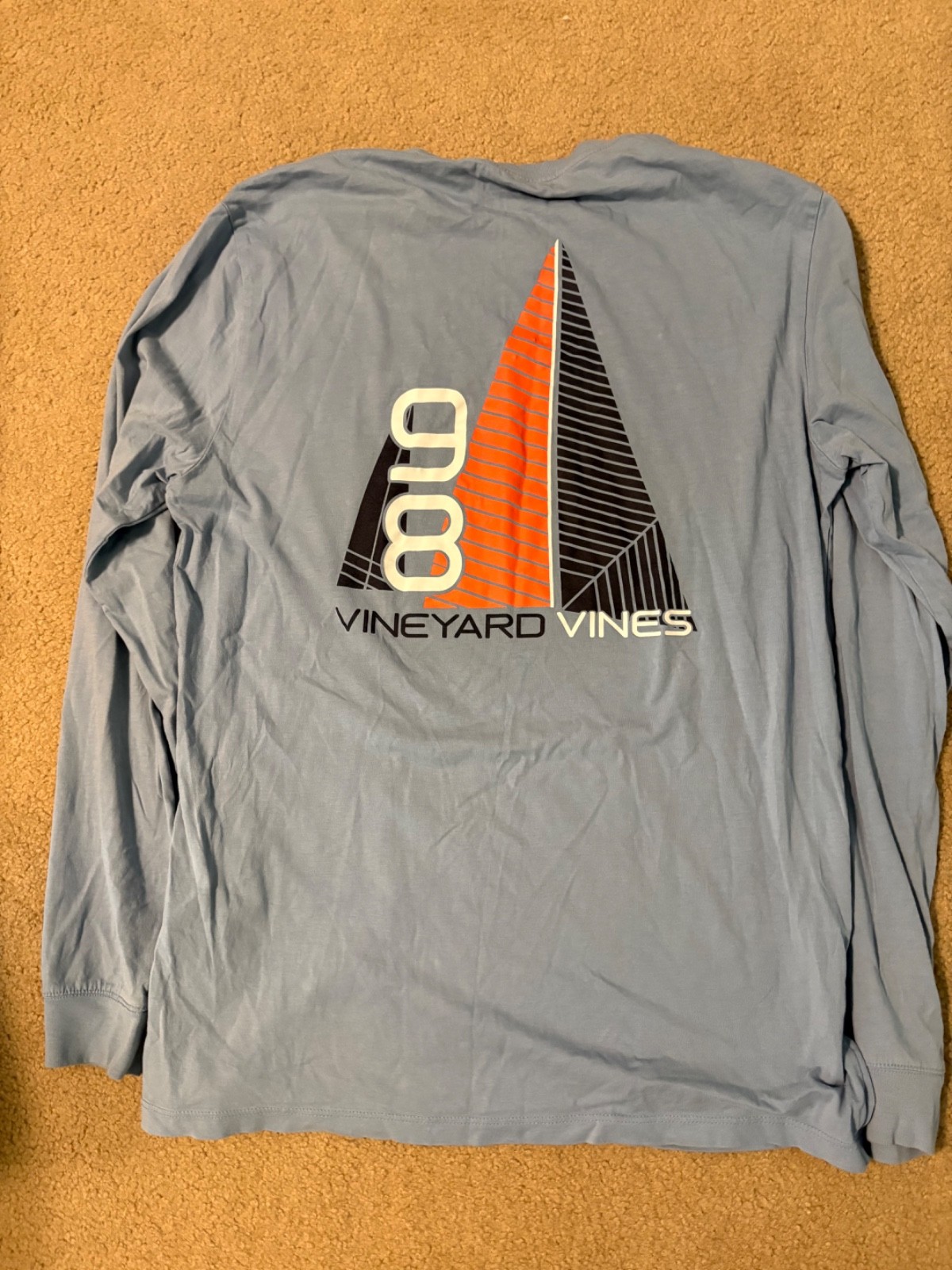 Long sleeve vineyward vines t-shirt blue/grey size small sailboat logo