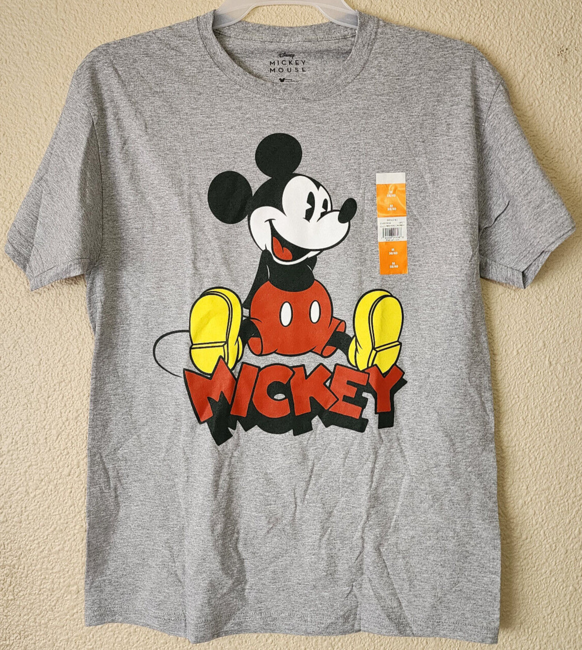 Disney Mickey Mouse Men&rsquo;s Grey Graphic Print Tee T-Shirt Size M 38-40 BRAND NEW