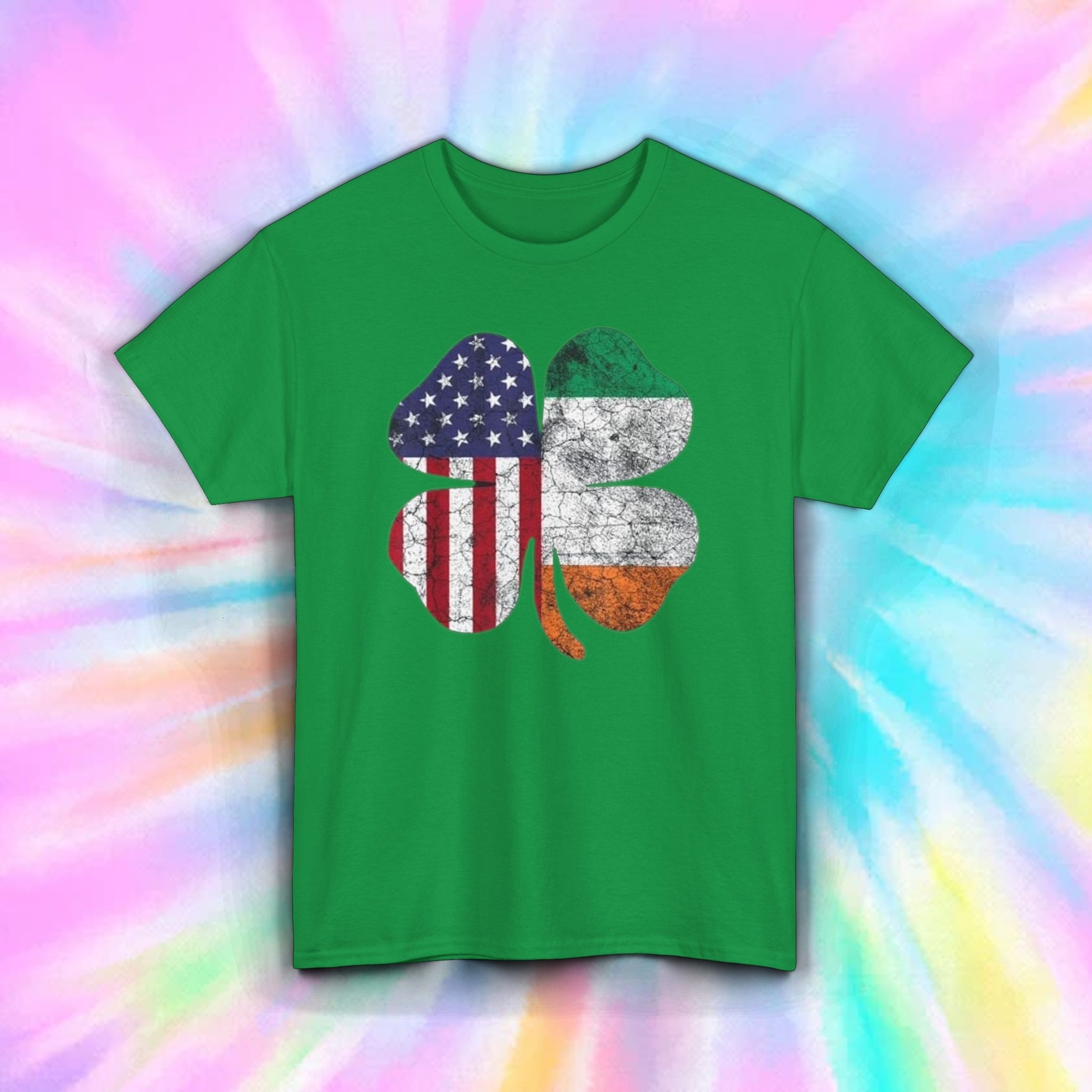USA Irish Flag T-Shirt | American Irish Pride | Heritage Shamrock Tee S-5XL