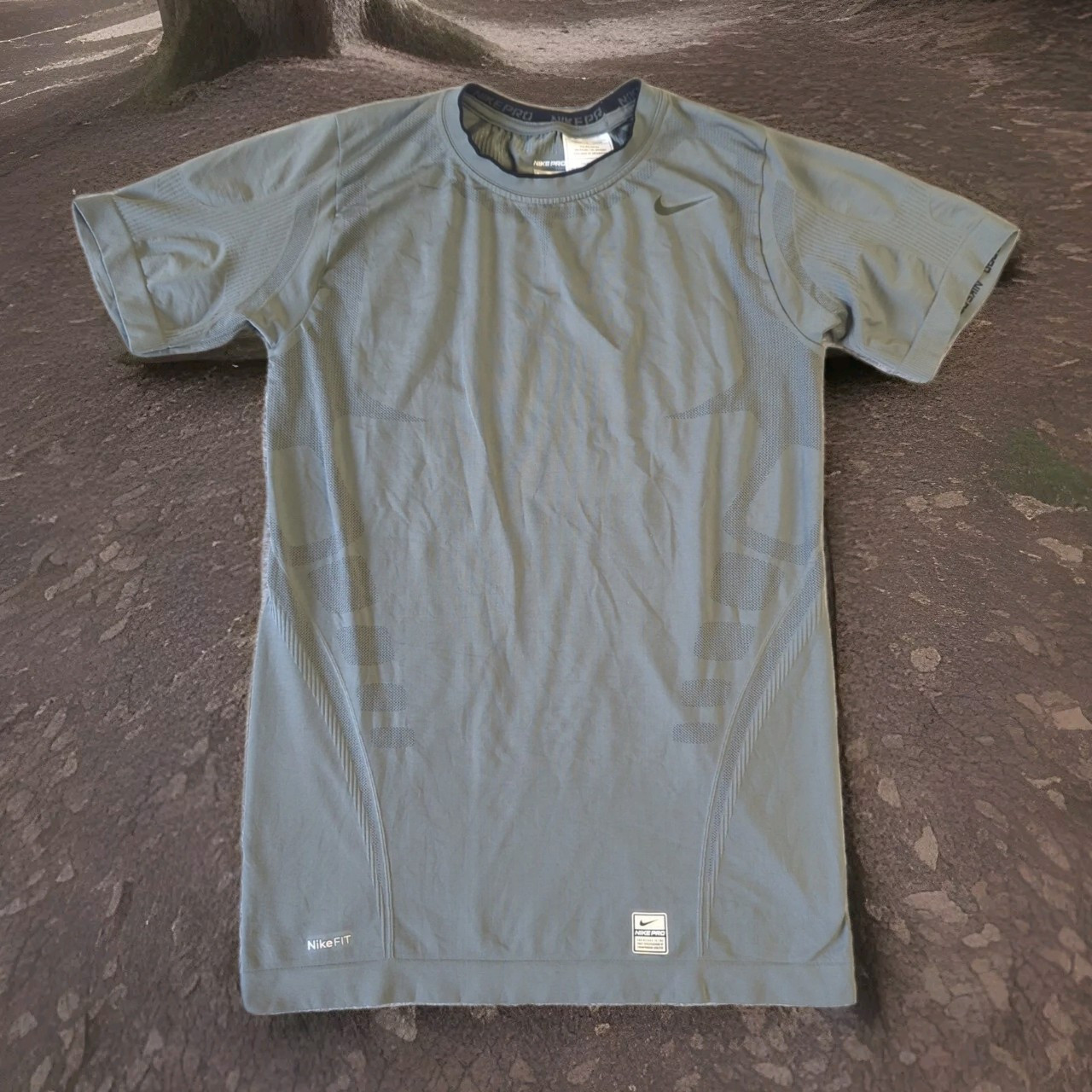Nike Pro Tight Compression Shirt Gray NikeFIT Athletic Men&rsquo;s XXL 2XL