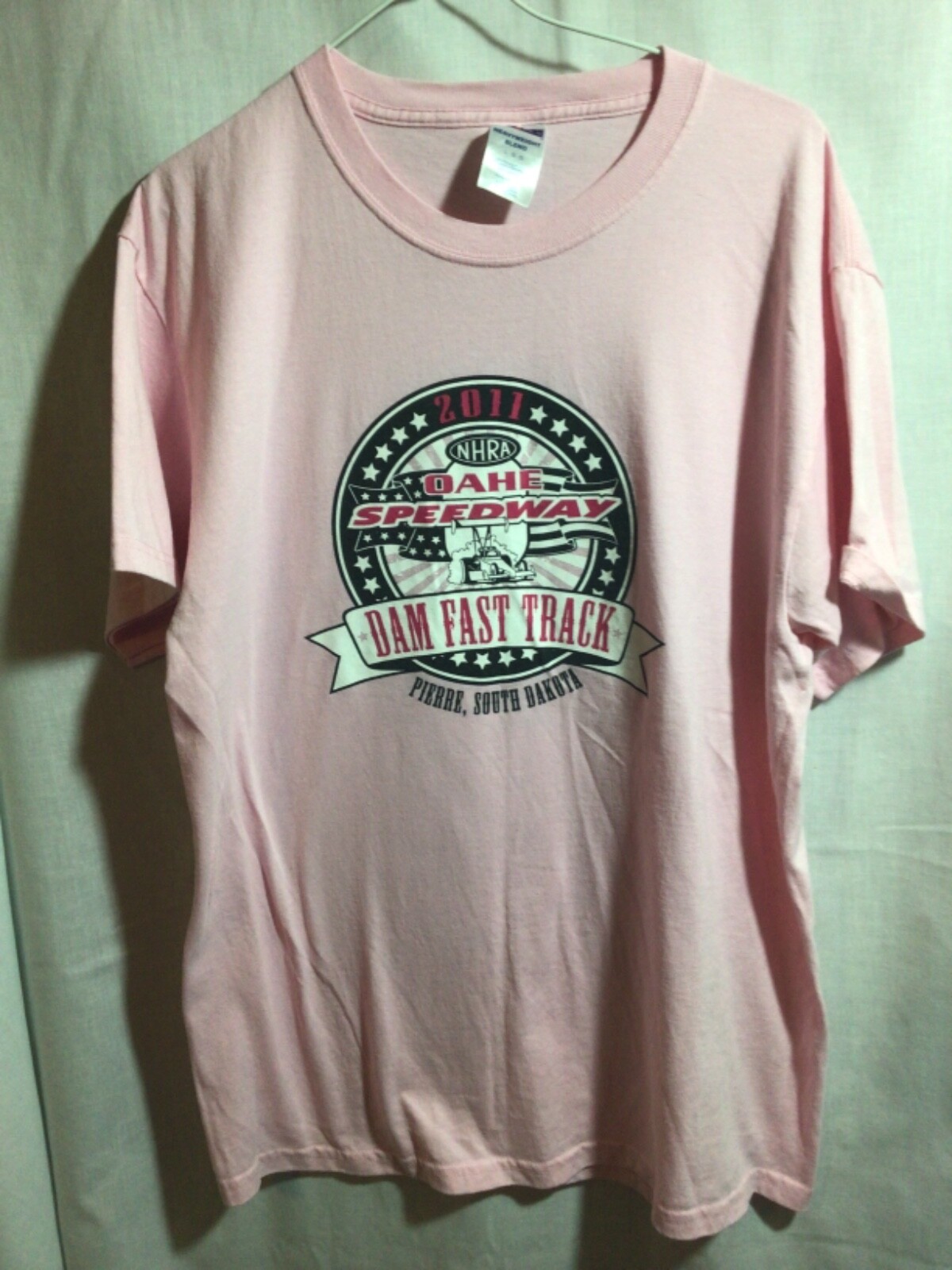 2011 NHRA Oahe Speedway Pierre, South Dakota Large Pink T Shirt