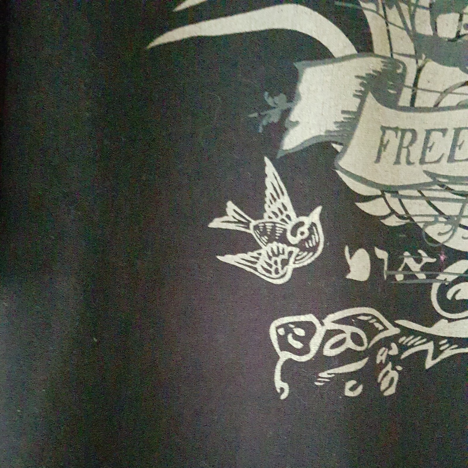 Levis Mens Black T Shirt Freedom Forever Size L 48&Prime; Chest Good Used Condition