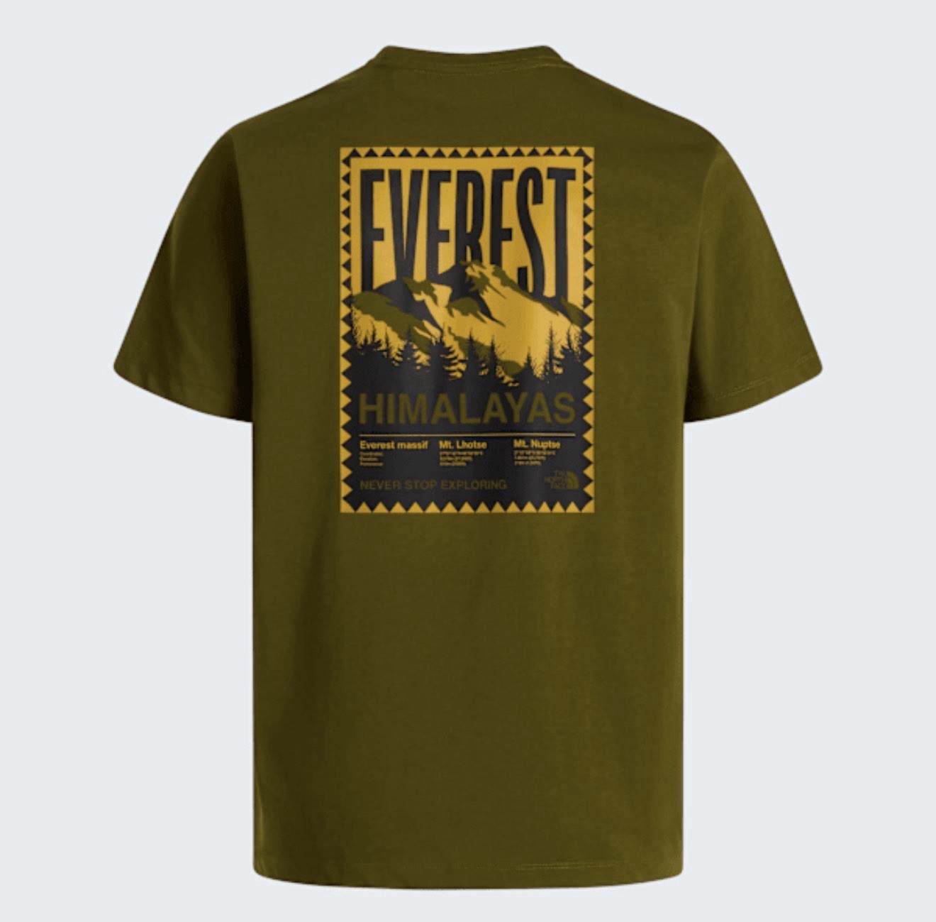 The North Face Men&rsquo;s XL Everest Himalayas Graphic T-Shirt Olive Green New