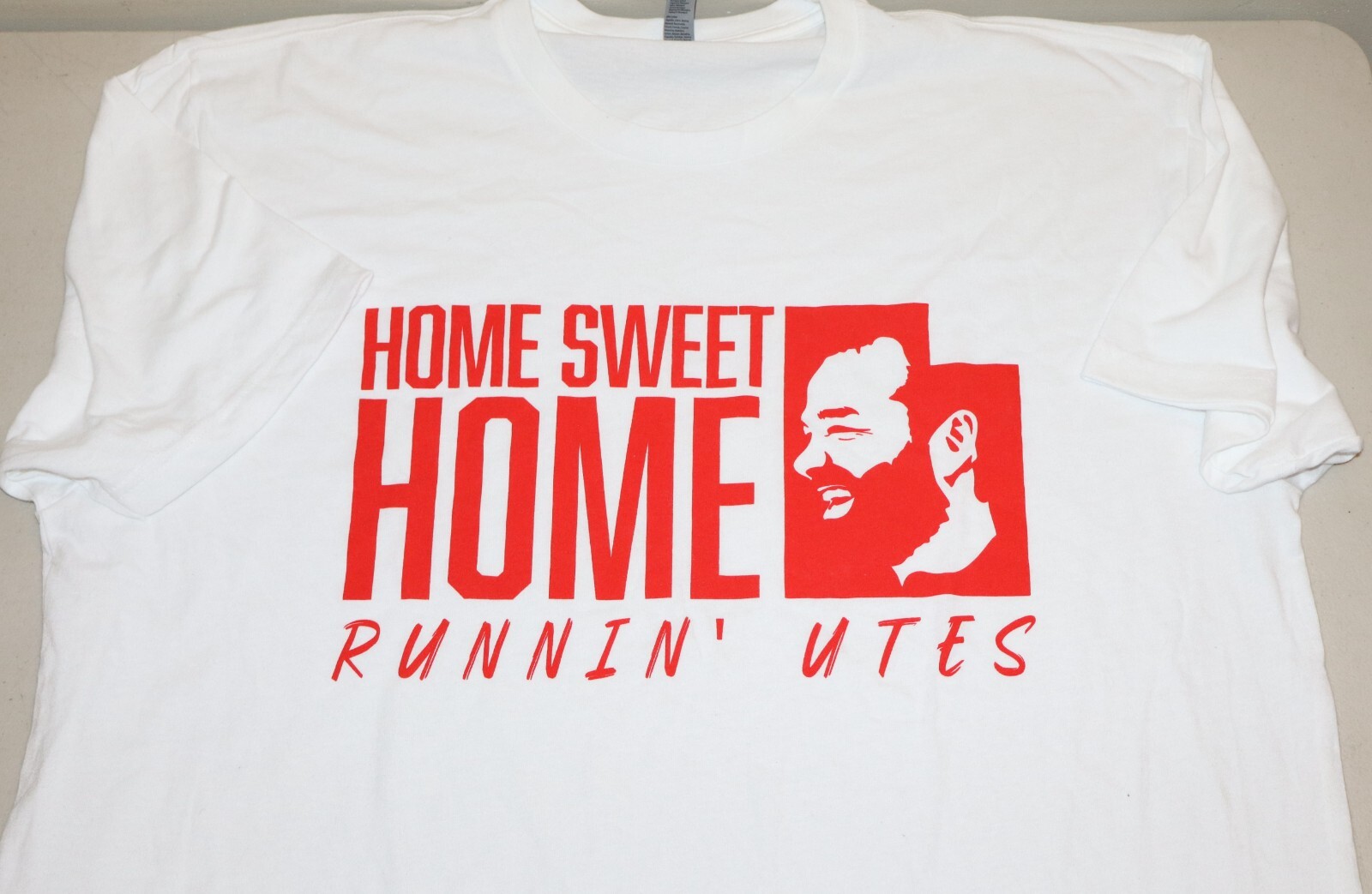 Alex Jensen « Home Sweet Home Runnin’ Utes Shirt White Size XL