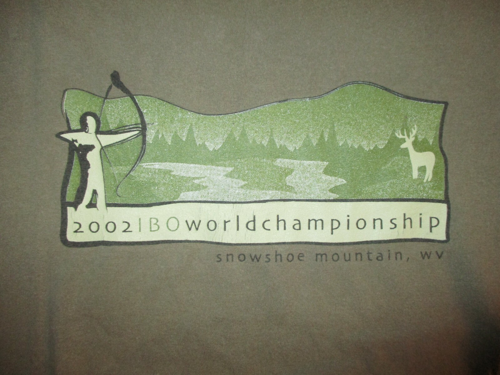 vtg IBO BOWHUNTING CHAMPIONSHIP T SHIRT Archery 2002 Snowshoe Mountain WV XL