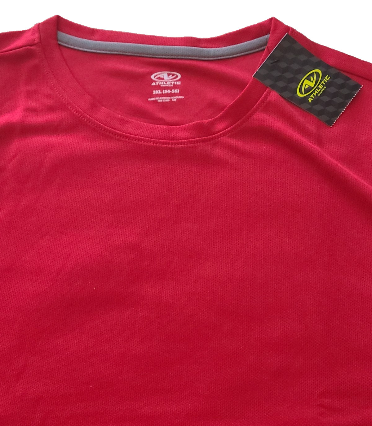 ATHLETIC WORKS Mens T-Shirt SIZE 3XL (54-56) DriWorks Short Sleeve Red