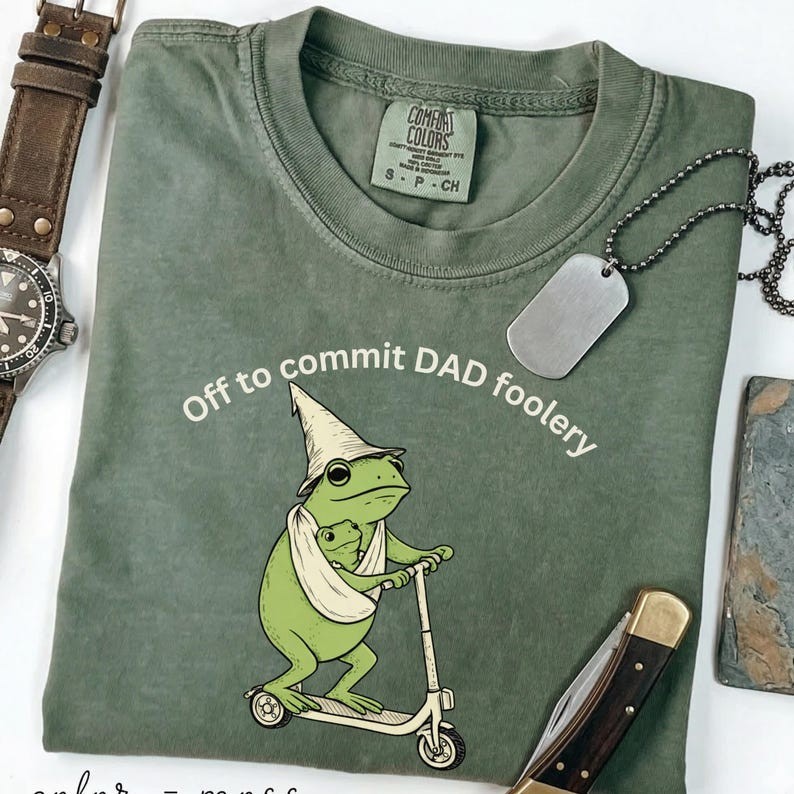 New Dad Frog Comfort Colors Shirt, Off to Commit Dad Foolery TShirt, Funny Frog