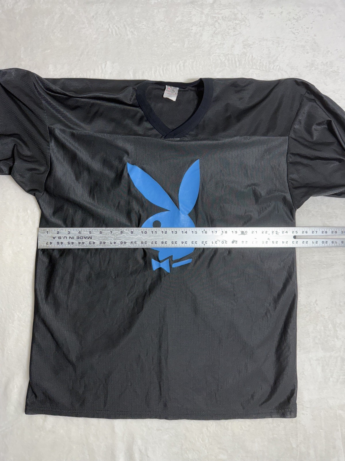 🔥 Vintage Playboy x Don Alleson Athletic Jersey 3XL KARUPT 44 Black Blue Shirt