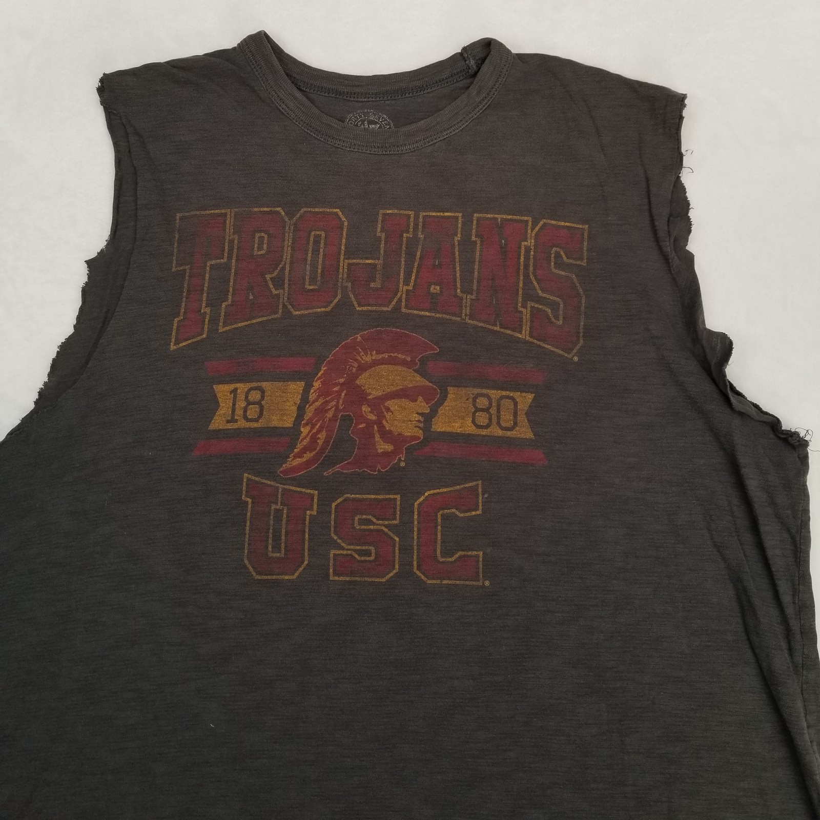 47 Brand Men&rsquo;s Charcoal Grey USC Trojans 1880 Cut-Off Muscle Tank Top Size M