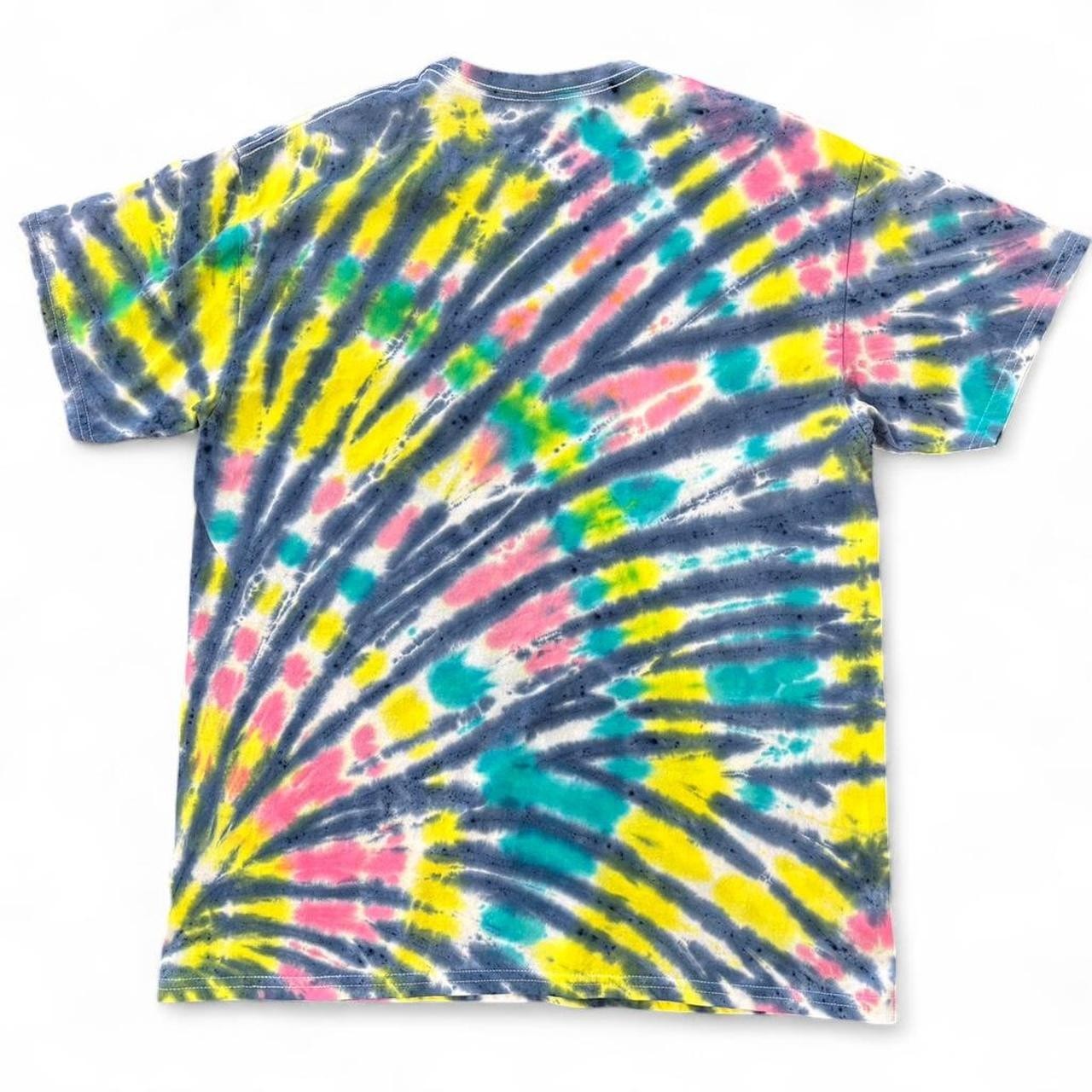 Gildan Multicolor Tie Dye T-Shirt Size Large L Neon Burst Pattern