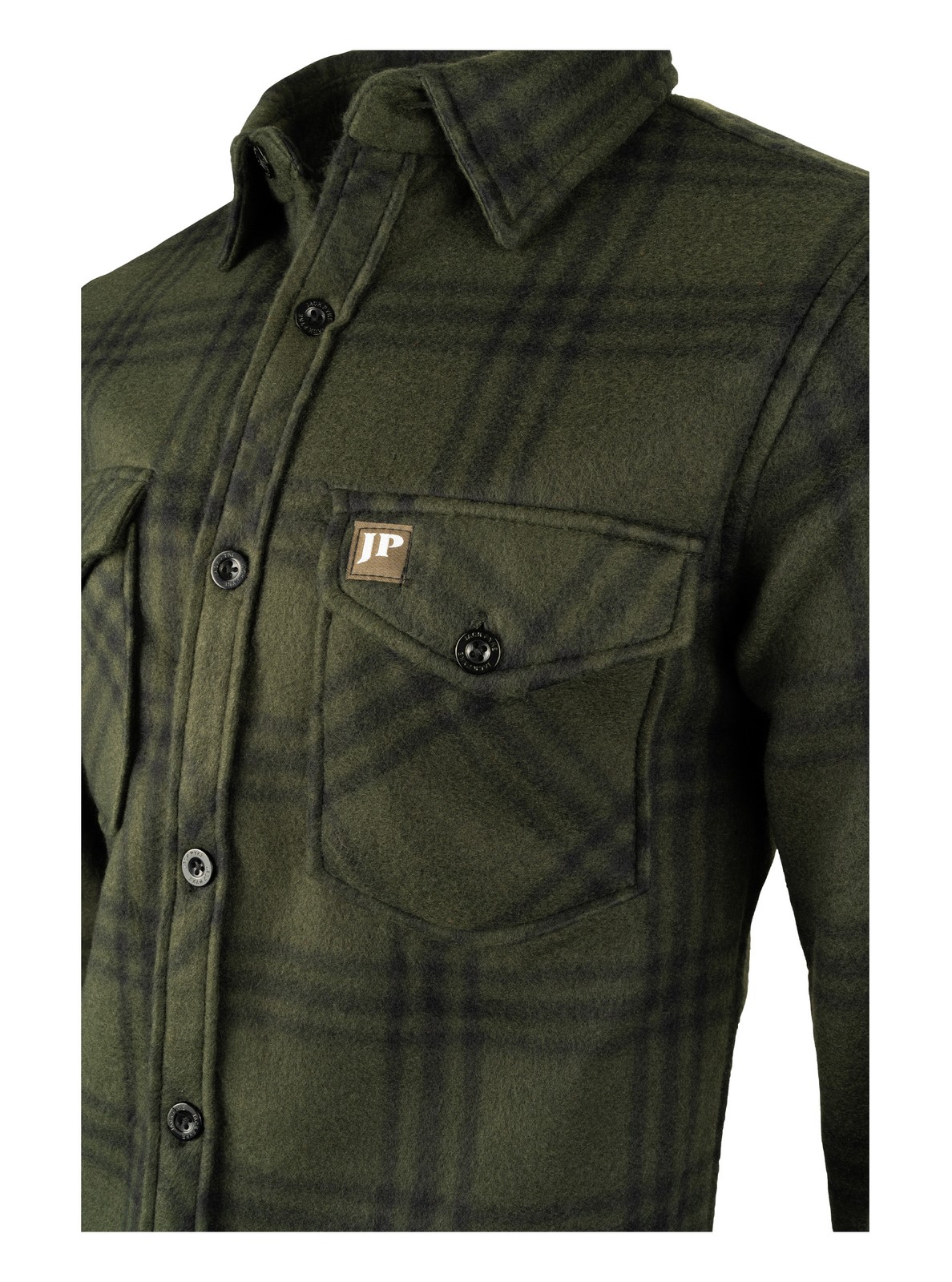JACK PYKE Polar Fleece Long Sleeve Shirt Green Check