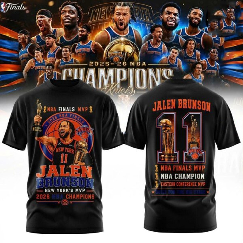 ✍️BEST PRICE – Jalen Brunson #11 New York Basketball 2026 Finals MVP Champs Tee