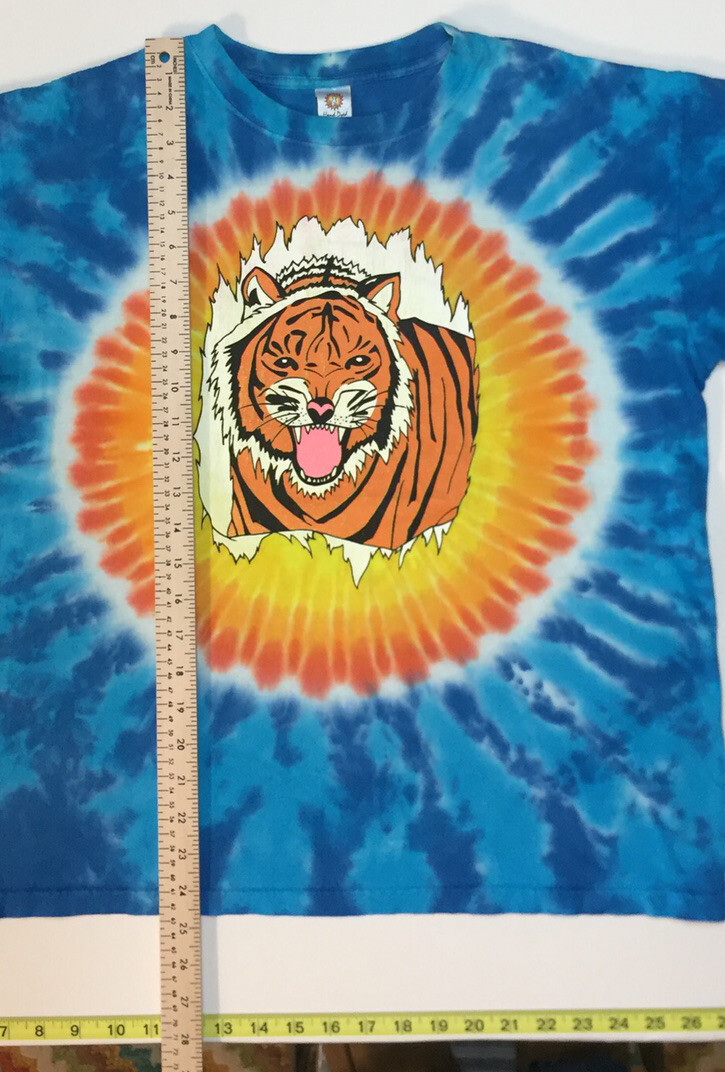 Rare Hand Dyed By SunDog Tiger Sun Vintage Tie-Dye T-Shirt Medium Chest 42” EUC