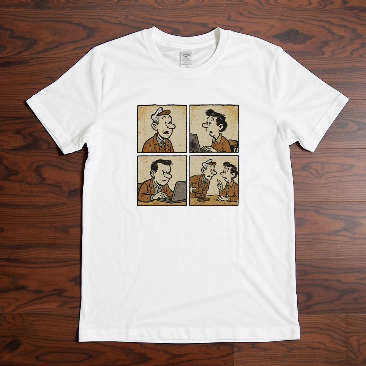 Retro Comic Strip T-Shirt | Vintage Cartoon Graphic Tee | Funny Comic Panel Shir