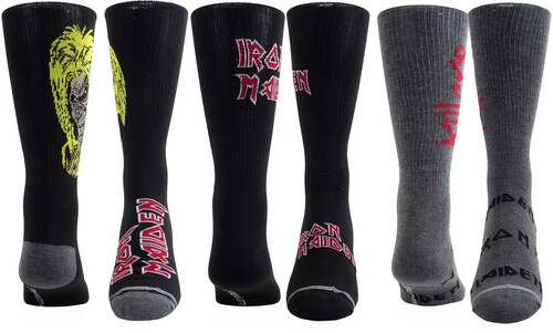 Iron Maiden – Perri&rsquo;s – Iron Maiden – Crew Socks (3 Pack Collector Guitar Shape
