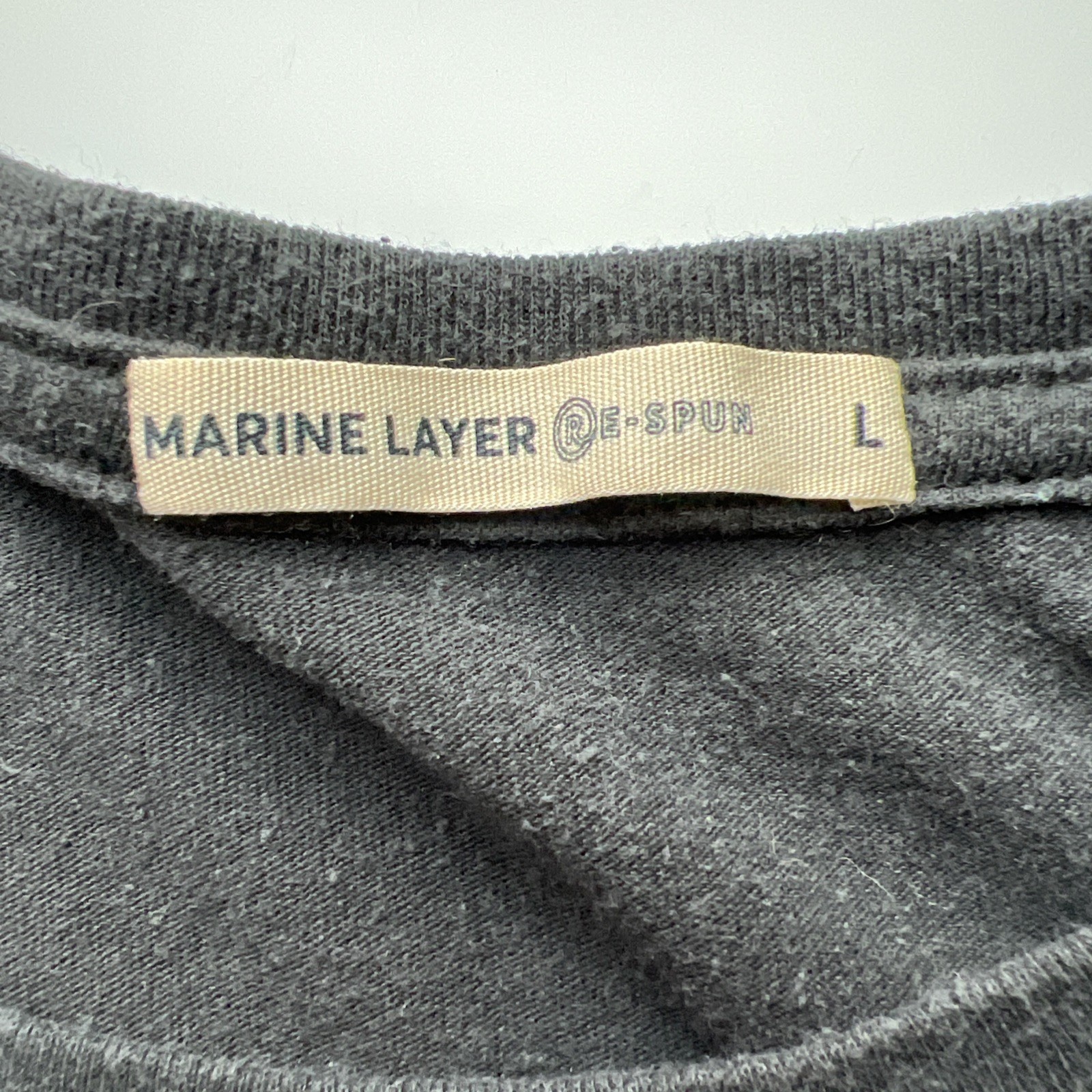 Marine Layer Re-Spun T Shirt Men&rsquo;s Large Black California Surfing Bear Graphic