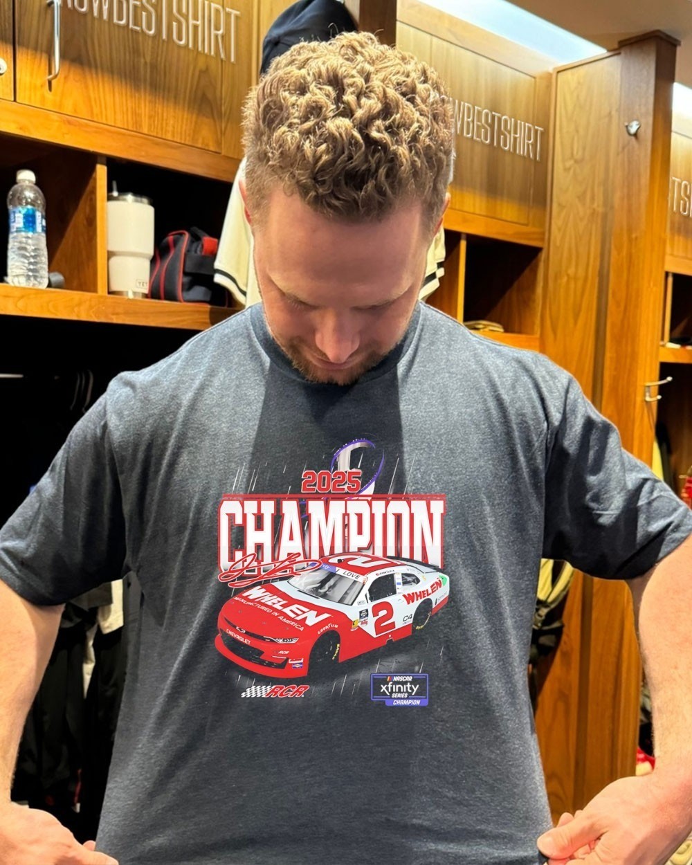 Jesse Checkered Flag Sports Black 2025 NASCAR Xfinity Series Champion T-Shirt