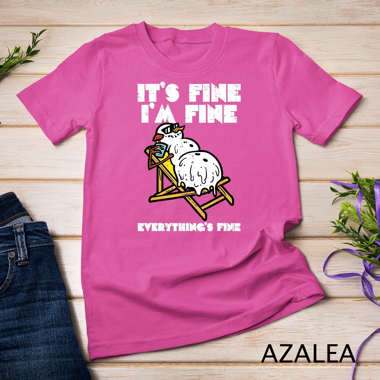 Christmas In July Snowman Melting Fine Funny Men Women Kids Unisex T-shirt
