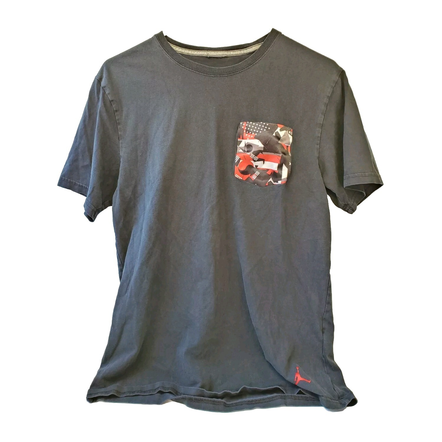 Air Jordan World Wide Black T Shirt Satin Pocket