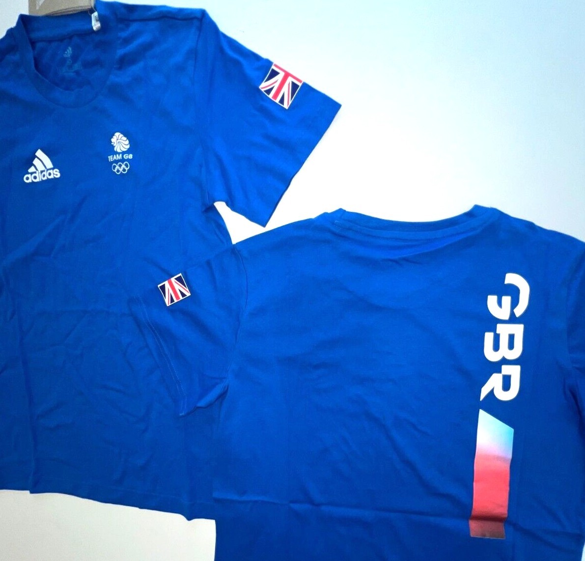 Adidas Training Shirt Team GB Olympic 100% Cotton Blue Men Women XS S M L XL 2XL