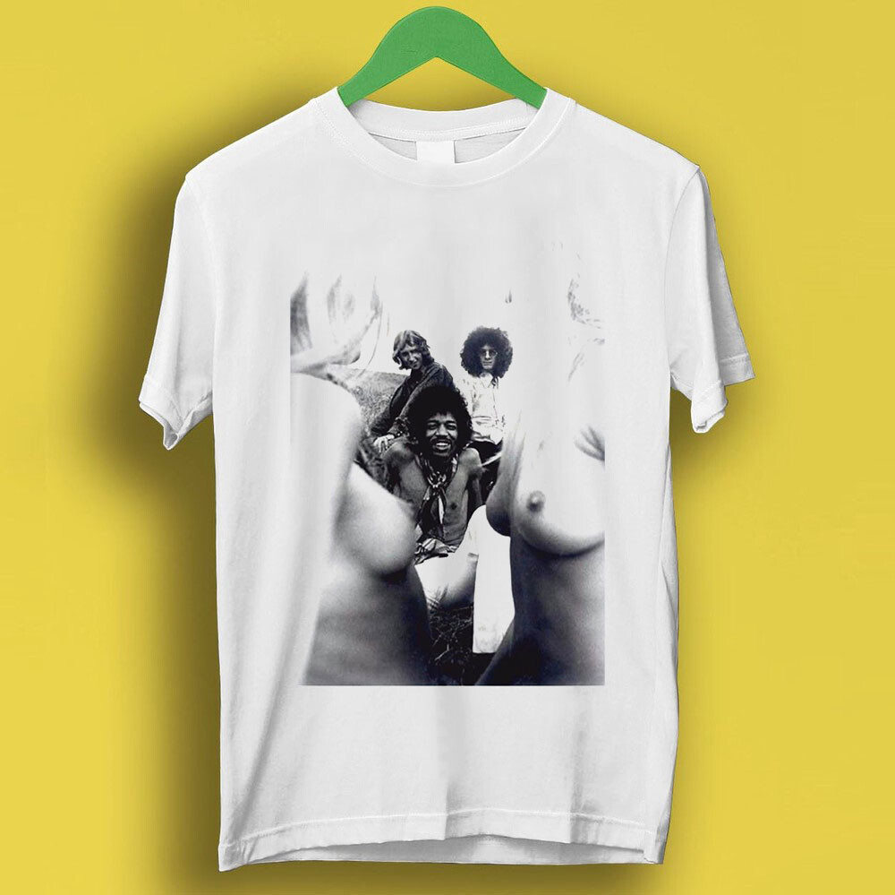 Jimi Hendrix at Maui Hawaii 1968 Hippie Chicks Music Retro Tee T Shirt P2231