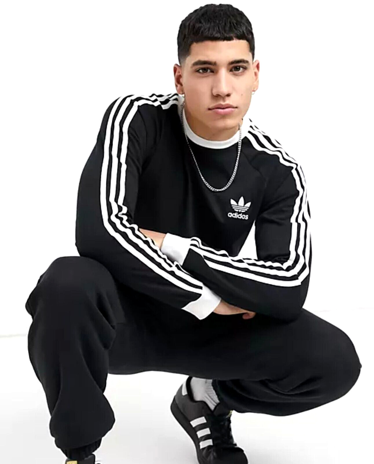 NEW MEN&rsquo;S ADIDAS ORIGINALS CALIFORNIA TREFOIL LONG SLEEVE SHIRT~SIZE 2XL IA4877