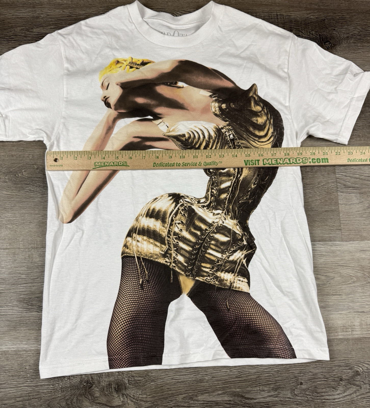 Madonna T Shirt Medium Celebration Tour Concert Gold Glitter Lettering 2023