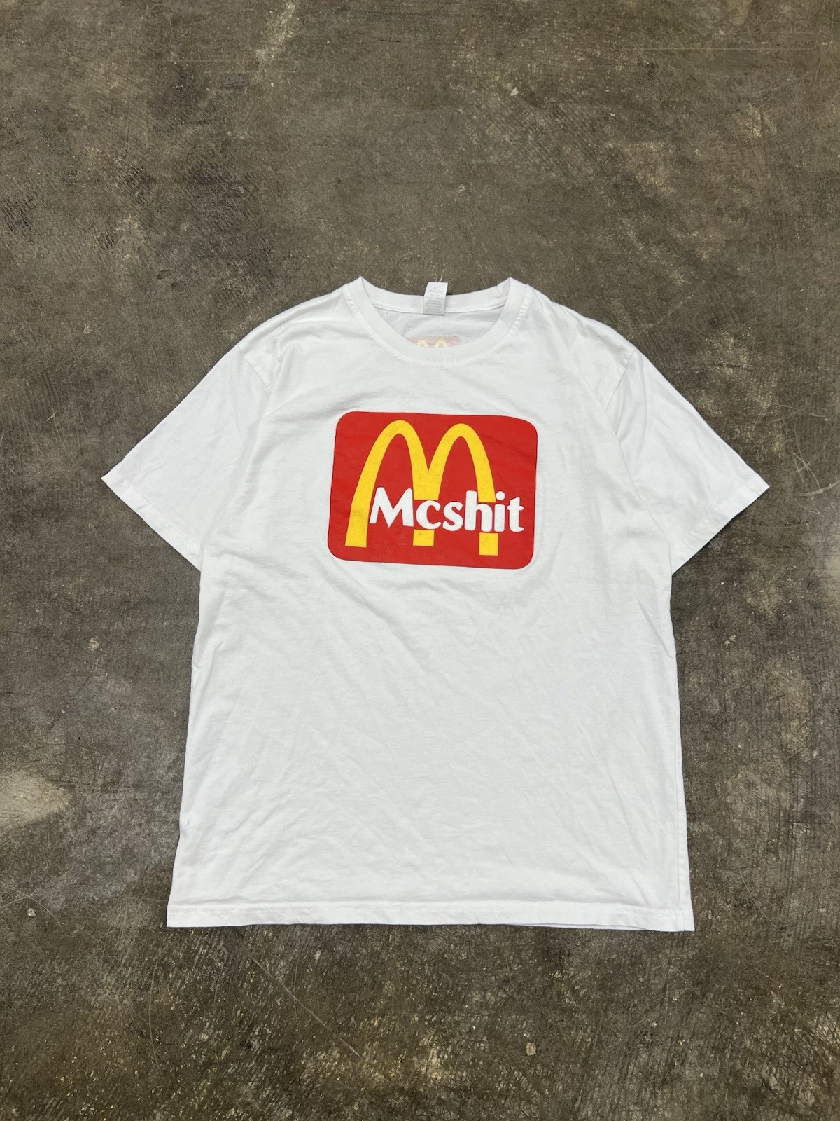 Vintage Mcdonalds Mcsh*t Parody Graphic T Shirt White Size XL