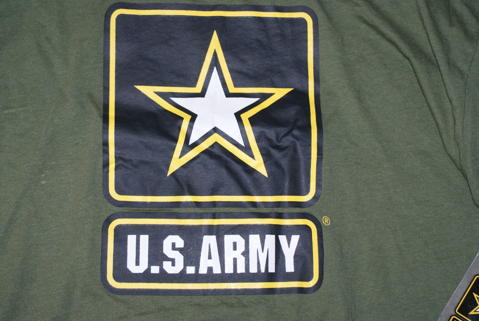 US Army Star Long Sleeve T-Shirt-Green- Liteweight- Adult XL- NEW
