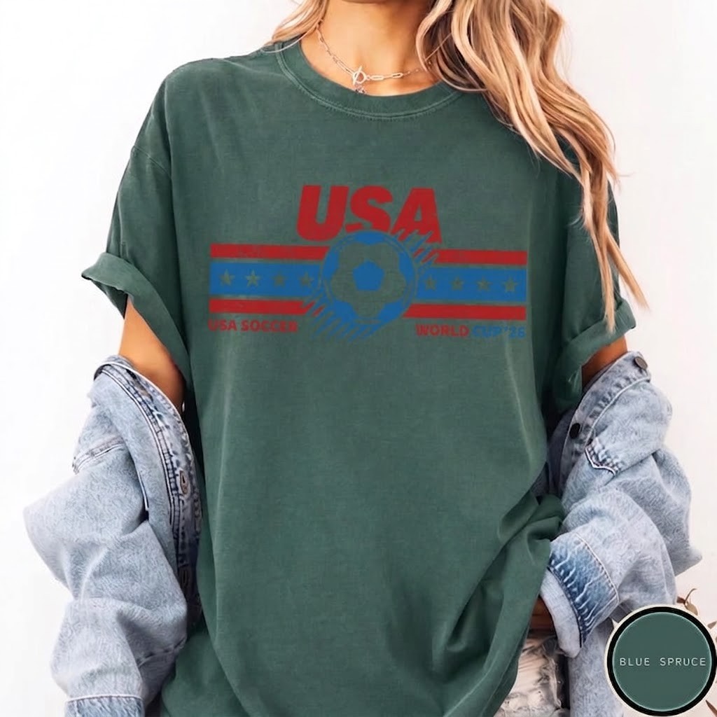Vintage USA Soccer World 26 T-Shirt, USA Football Fan Shirt