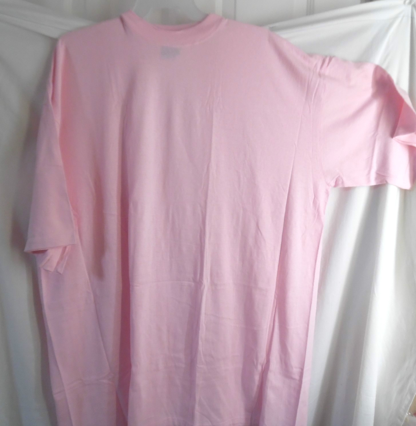 PINK EXTRA LONG T-SHIRT SHORT SLEEVE 33&Prime; UNISEX SLEEP SHIRT NIGHTGOWN 5X 6X